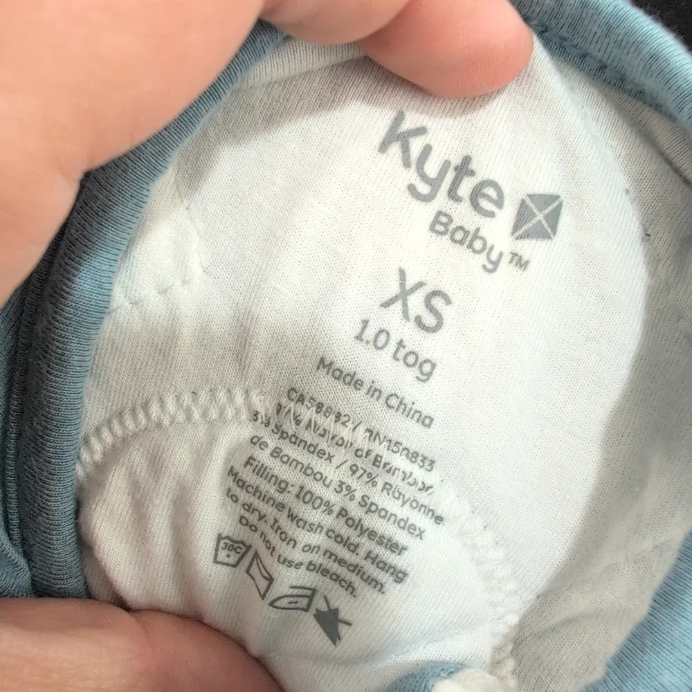 Kyte Baby Bamboo Sleep Sack 1.0 TOG XS Slate Blue Sleeveless Wearable Blanket